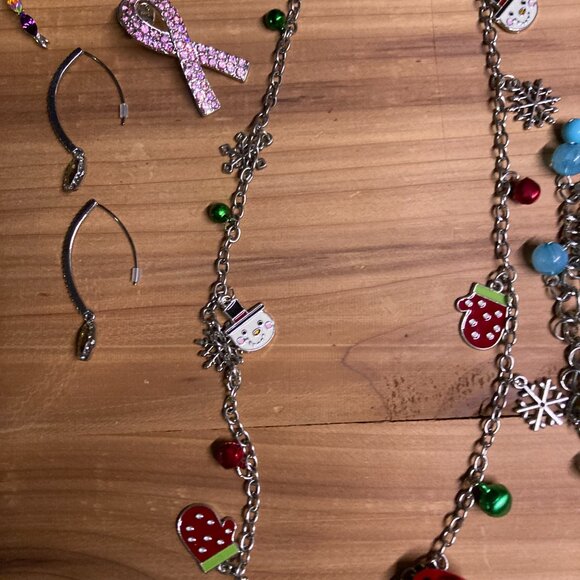 Whimsy & Winter – 9-Piece Costume Jewelry Bundle  Statement, Symbolic, Restored - Picture 5 of 7